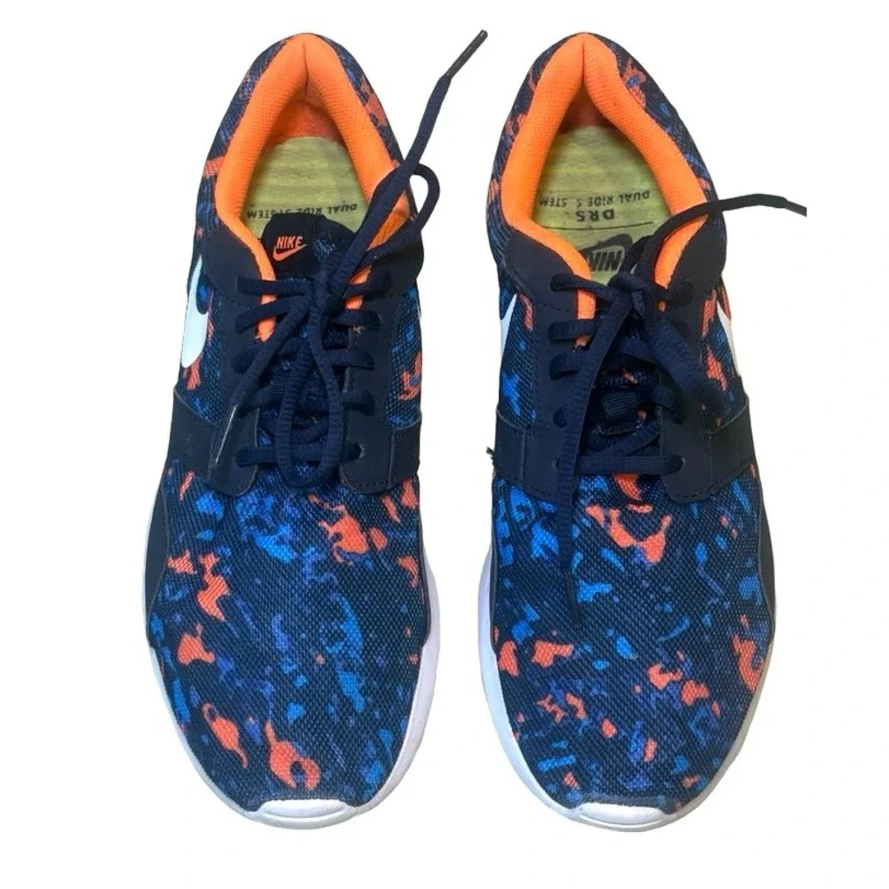 Nike Kaishi Run Navy Orange Blue Abstract Mesh Sneakers 705450-418 Mens 9